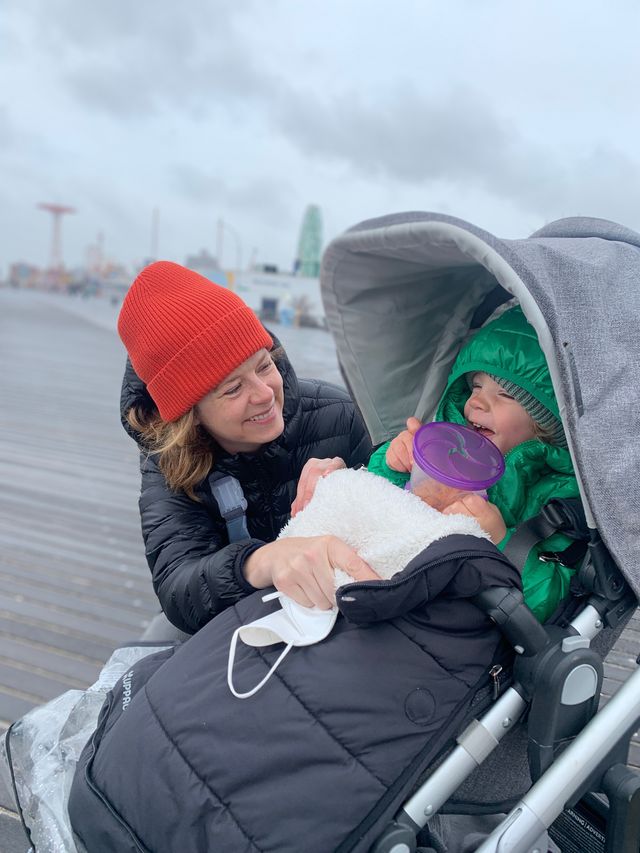 Lizzie O’Leary with her son Sam. His blood-lead level tested at 4 micrograms after a check up late last year, an amount that now falls above the city’s new action level for childhood lead exposure.